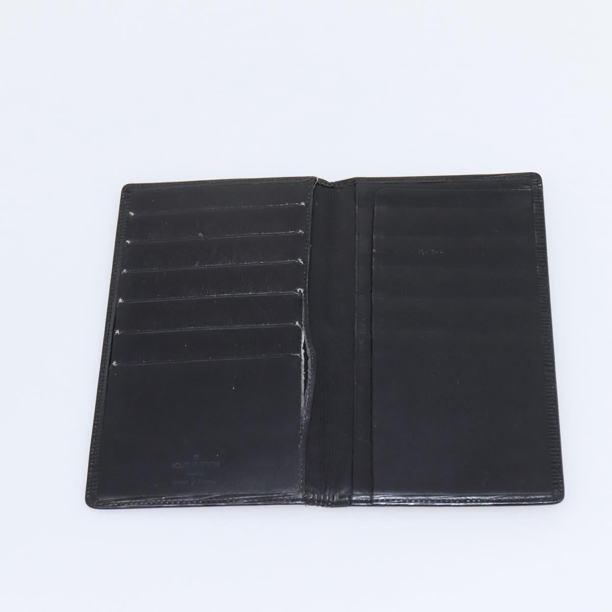 LOUIS VUITTON Epi Long Wallet 10 Set Black Brown Yellow LV Auth CB320