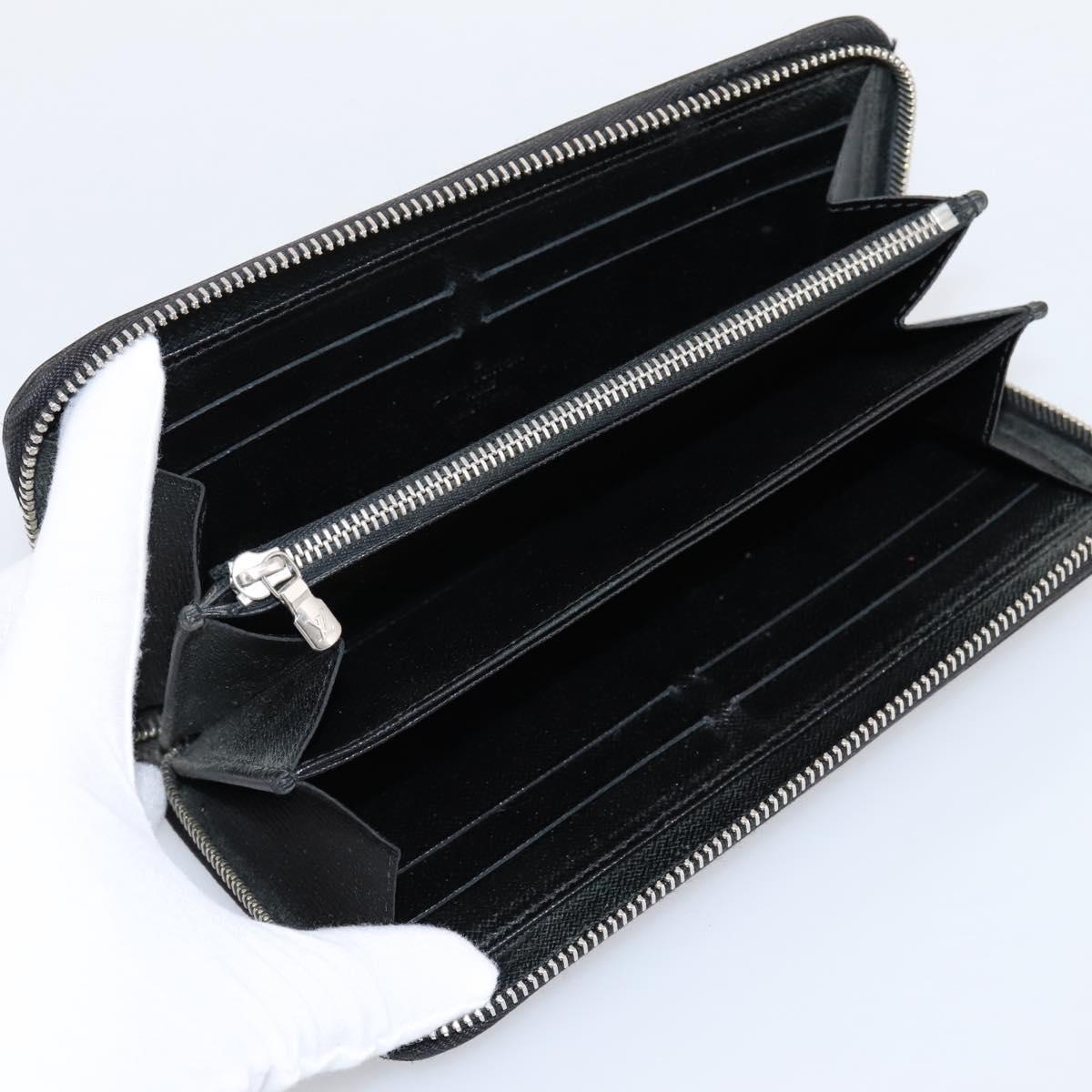 LOUIS VUITTON Epi Long Wallet 10 Set Black Brown Yellow LV Auth CB320