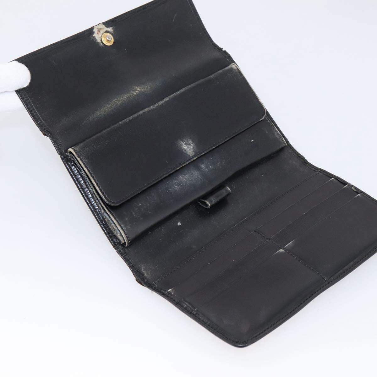 LOUIS VUITTON Epi Long Wallet 10 Set Black Brown Yellow LV Auth CB320
