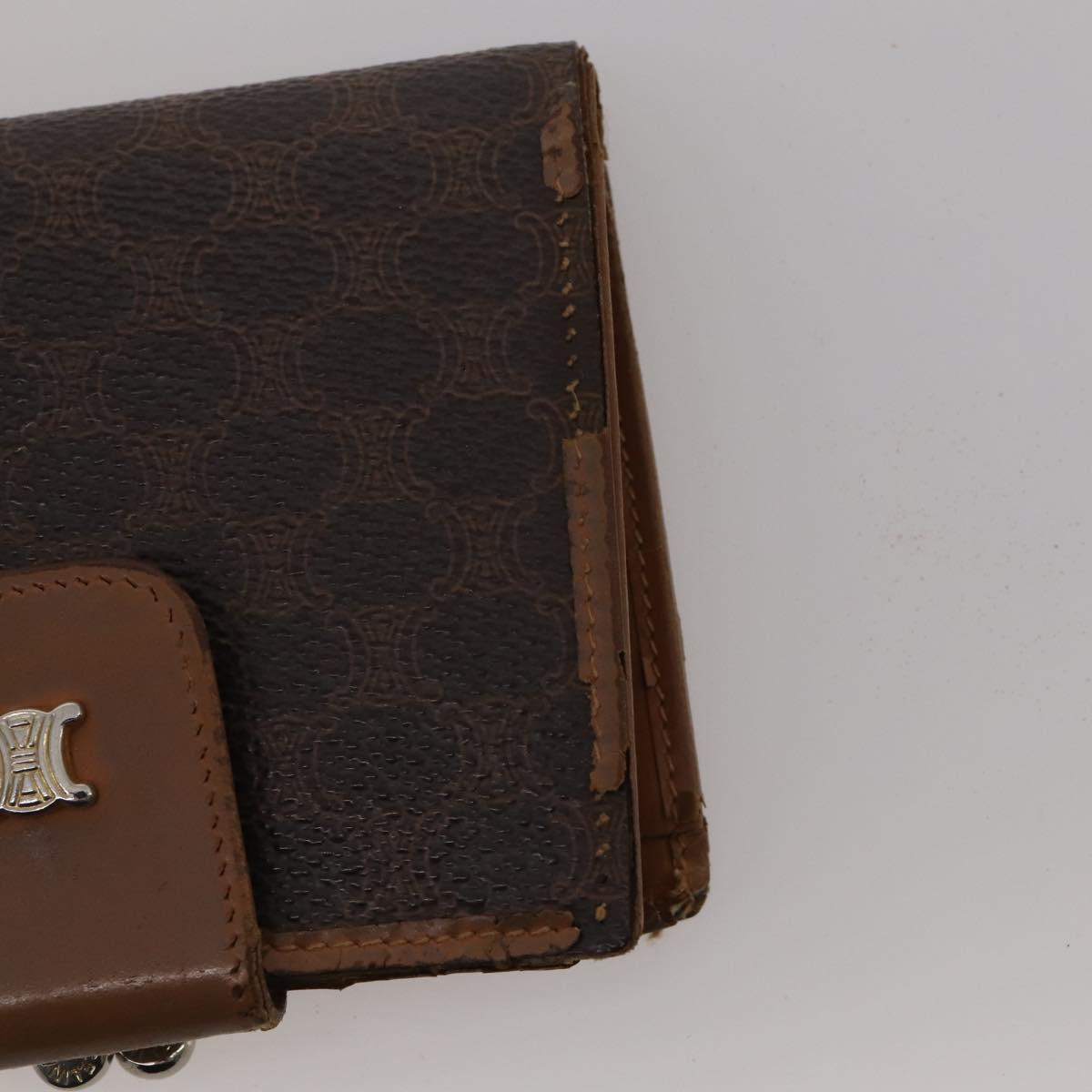 CELINE Macadam Canvas Wallet PVC Leather 10 Set Brown Beige Black Auth CB323