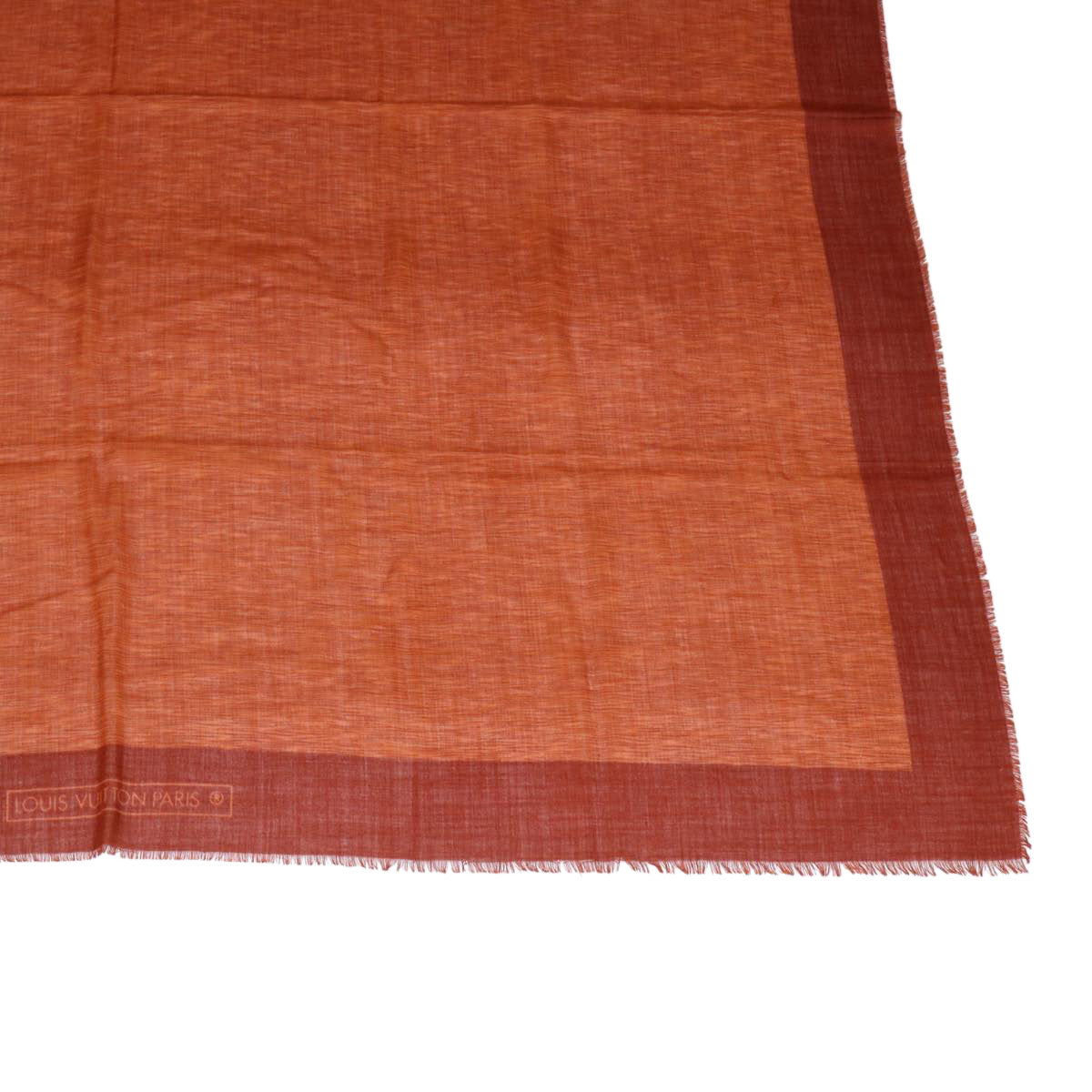 LOUIS VUITTON Scarf Cotton Brown LV Auth cl332