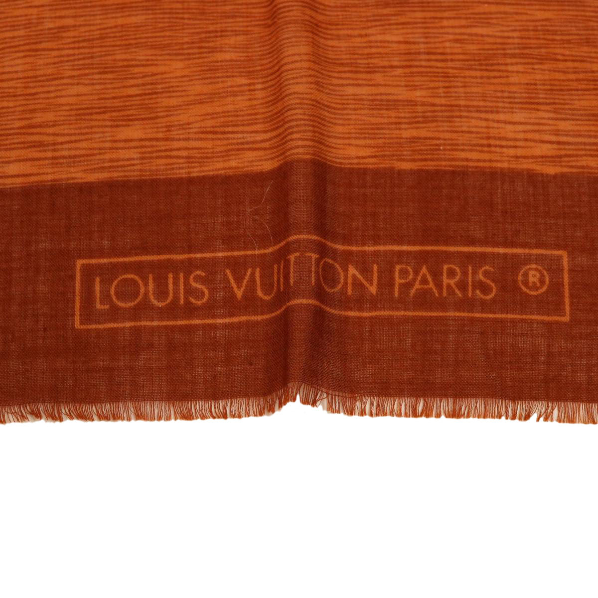 LOUIS VUITTON Scarf Cotton Brown LV Auth cl332