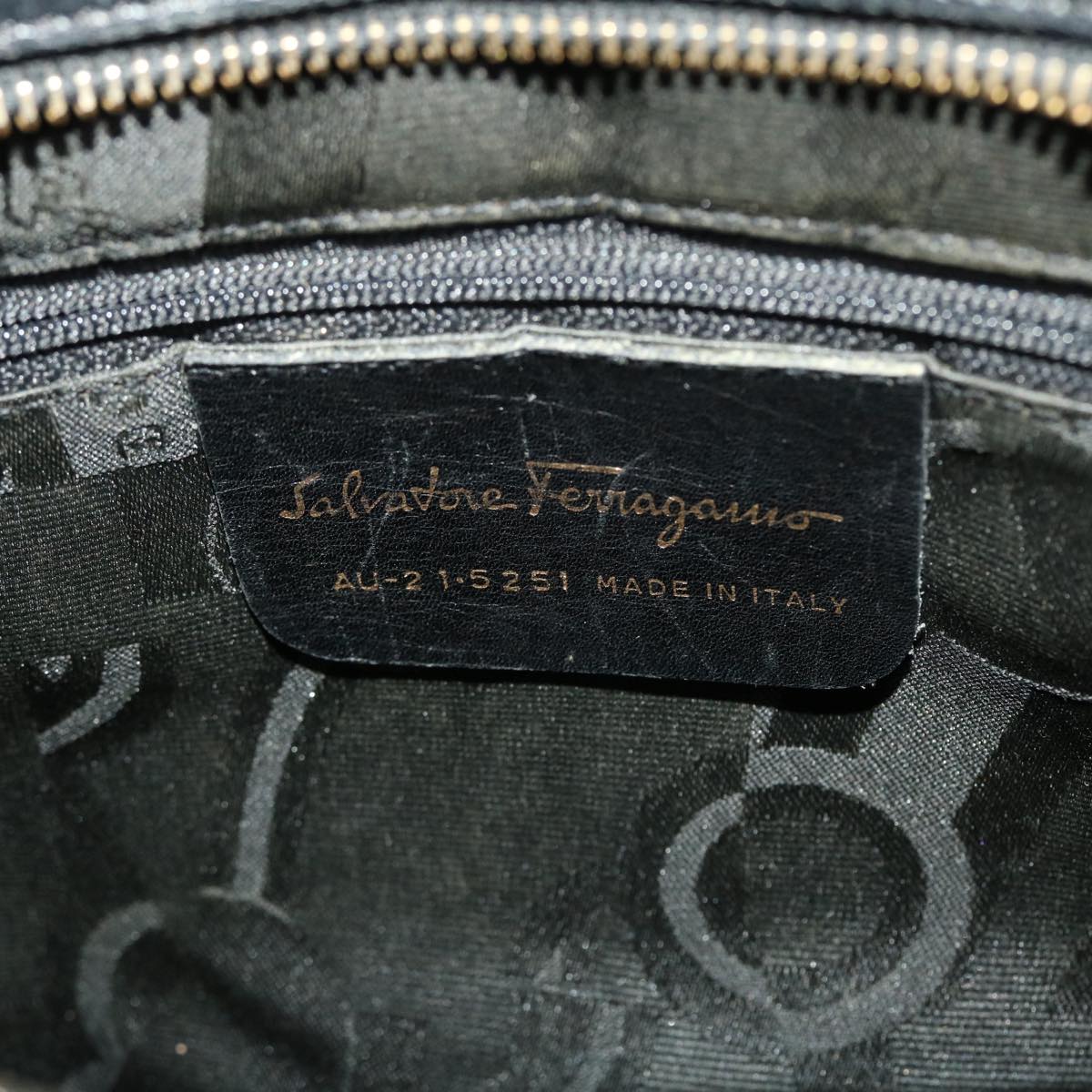 Salvatore Ferragamo Hand Bag Nylon Black AU-21-5251 Auth cl499