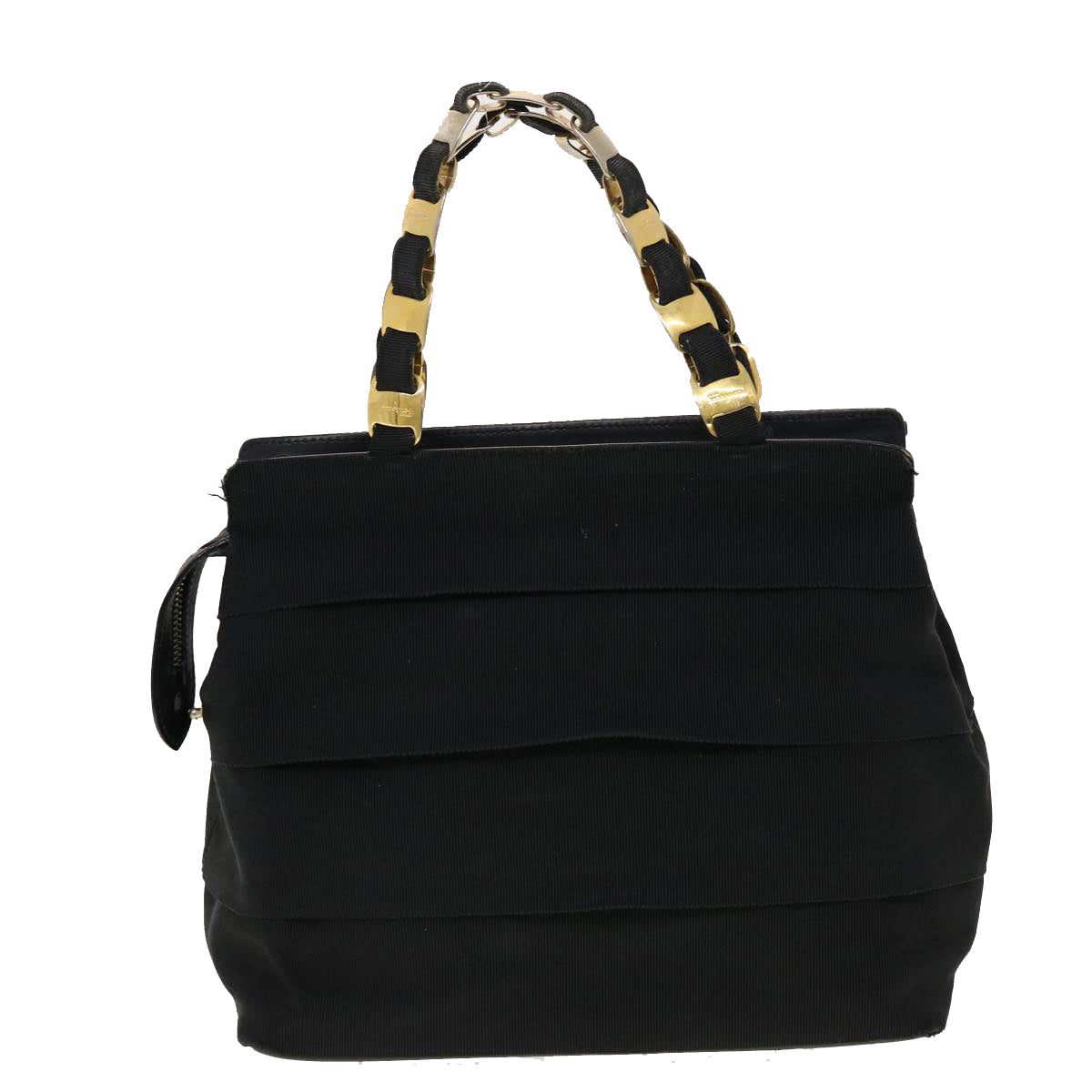 Salvatore Ferragamo Hand Bag Nylon Black AU-21-5251 Auth cl499