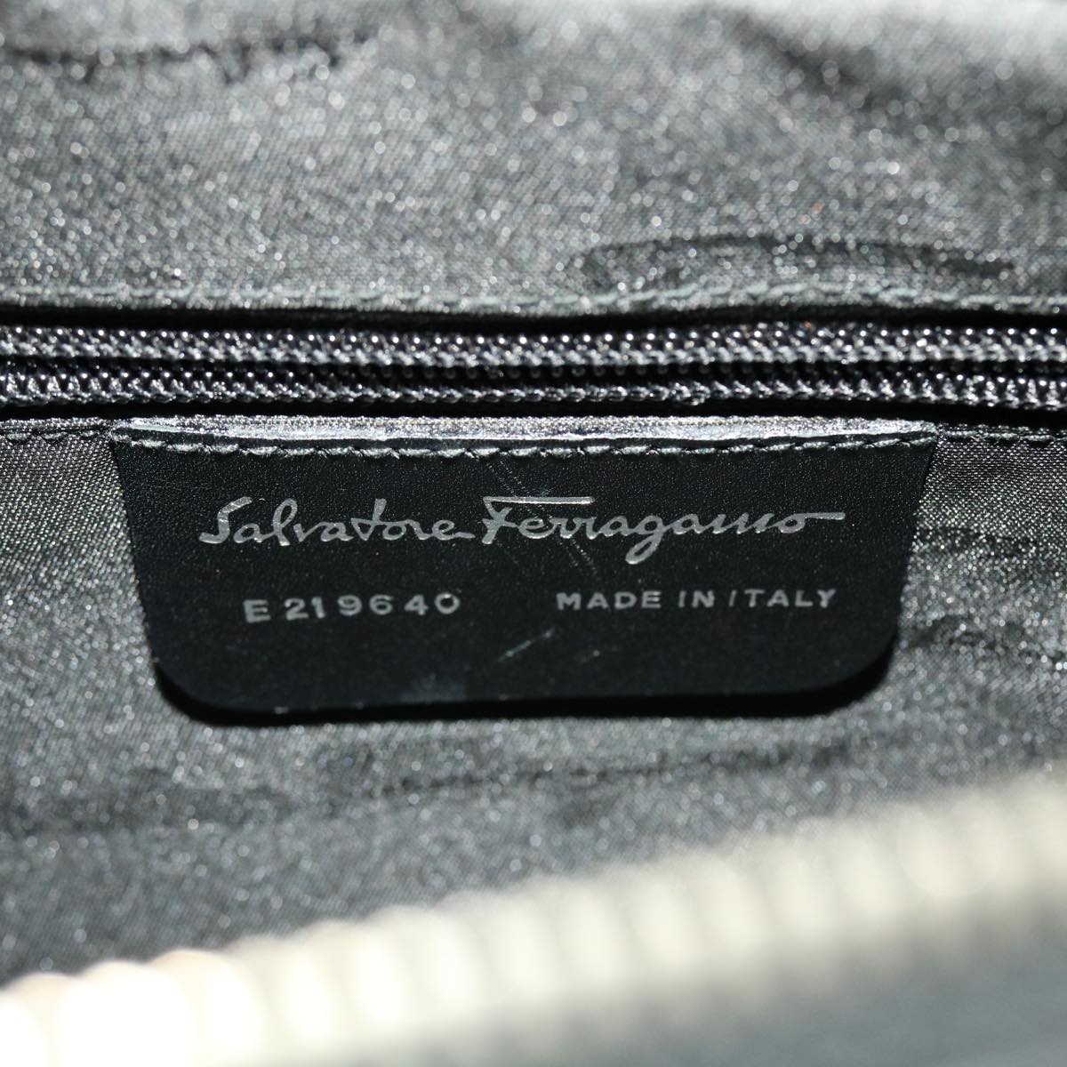 Salvatore Ferragamo Hand Bag Leather Black Auth cl501