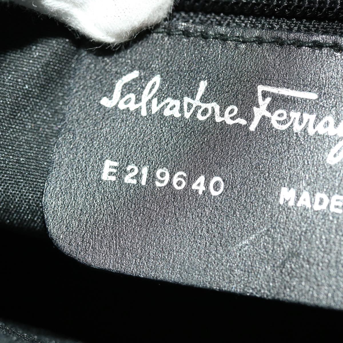 Salvatore Ferragamo Hand Bag Leather Black Auth cl501
