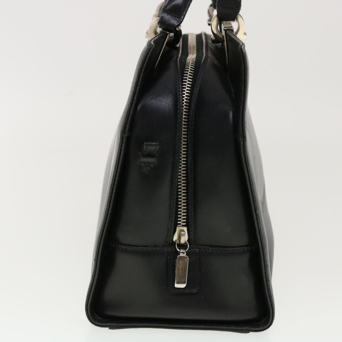 Salvatore Ferragamo Hand Bag Leather Black Auth cl501