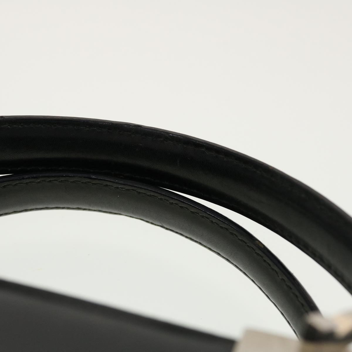 Salvatore Ferragamo Hand Bag Leather Black Auth cl501