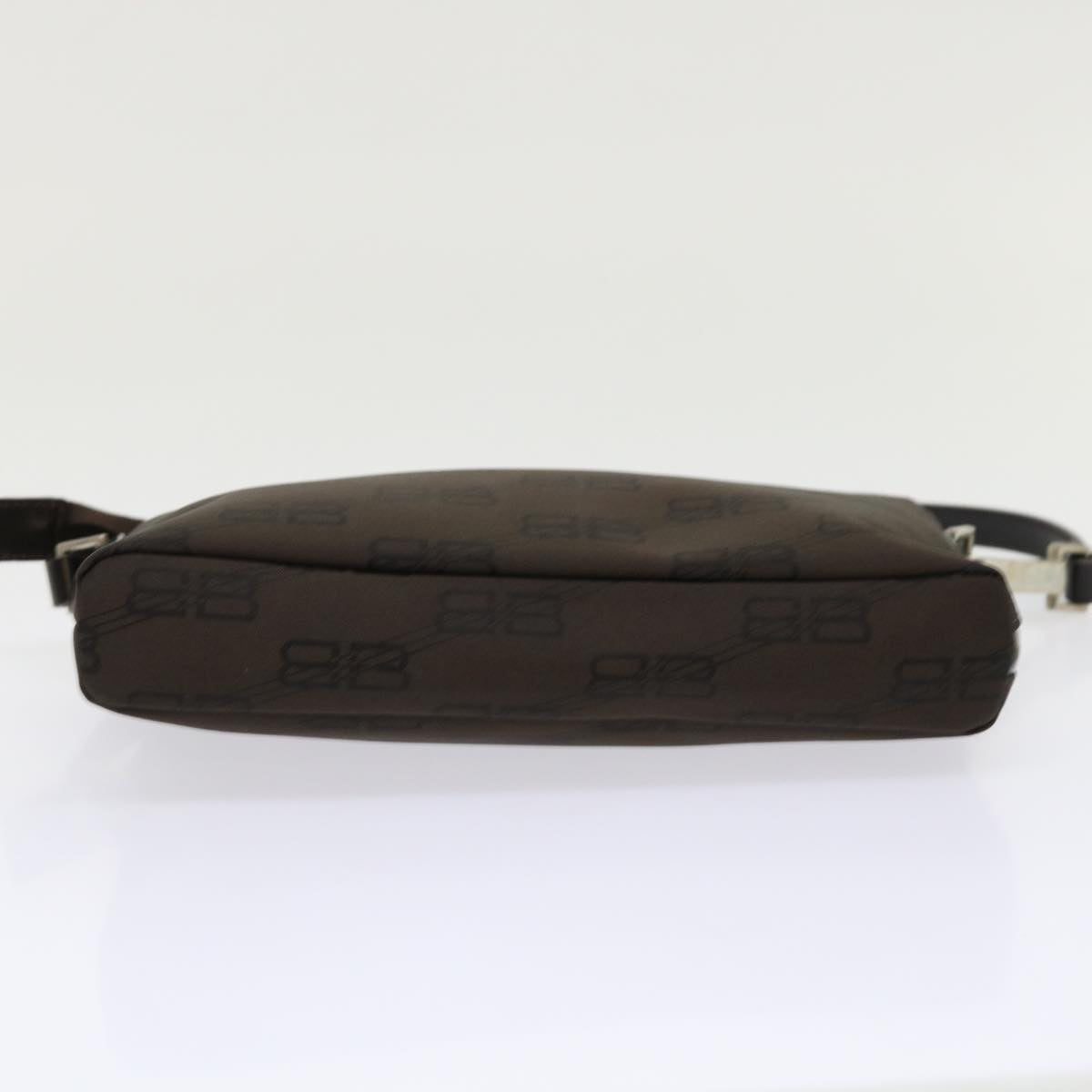 BALENCIAGA Accessory Pouch Nylon Brown Auth cl625