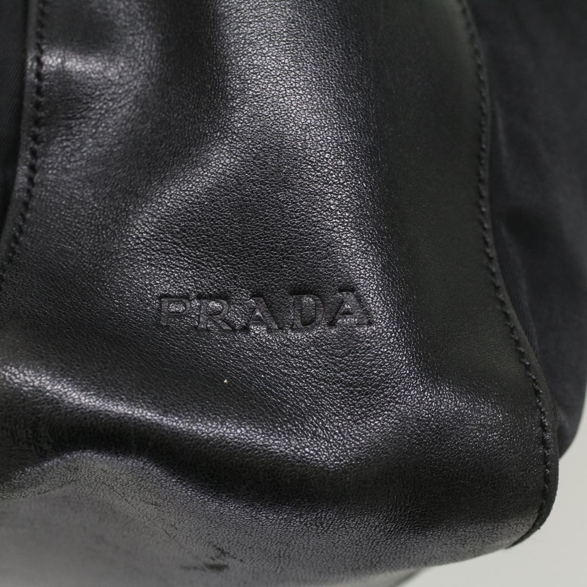 PRADA Tote Bag Nylon Black Auth cl693