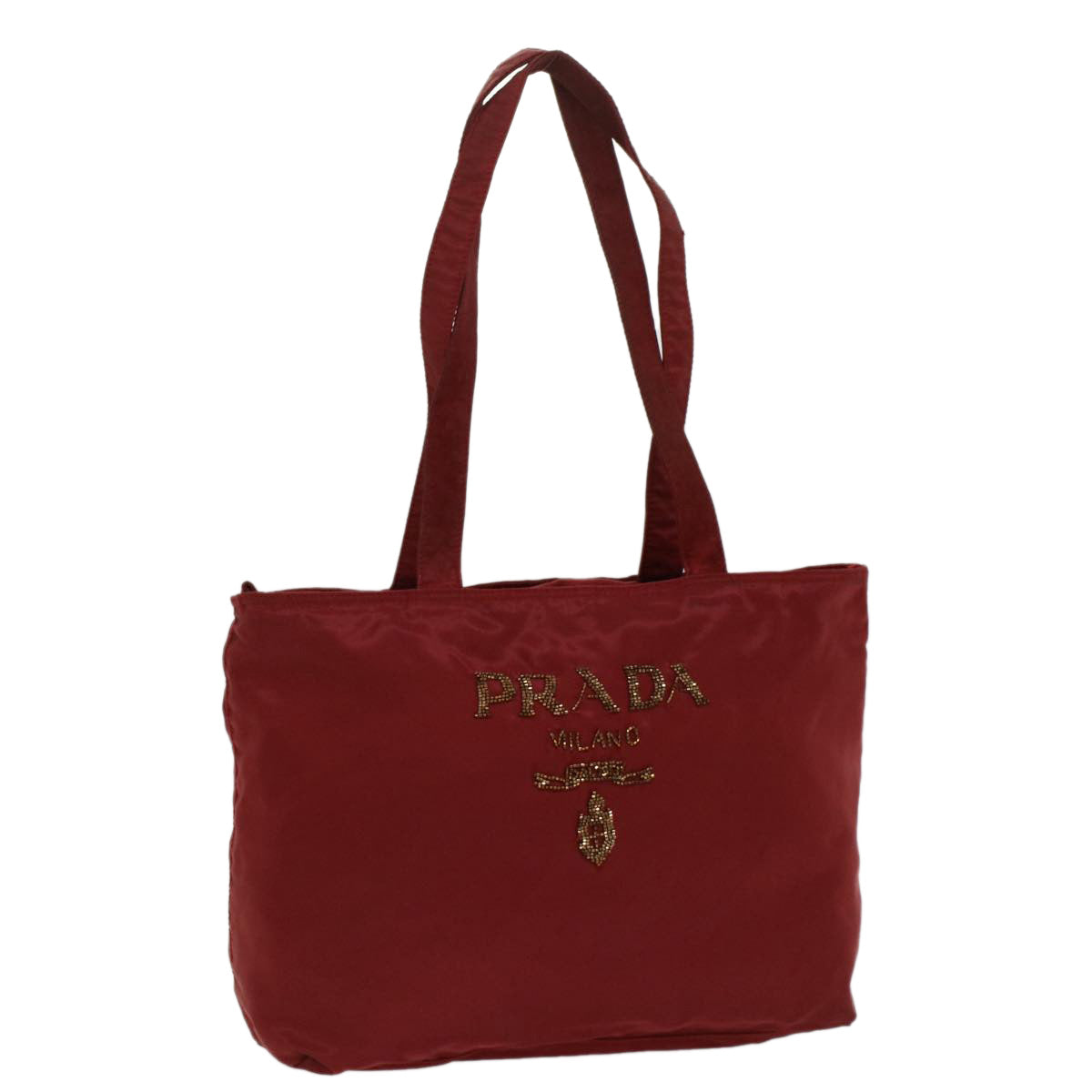 PRADA Tote Bag Nylon Red Auth cl745