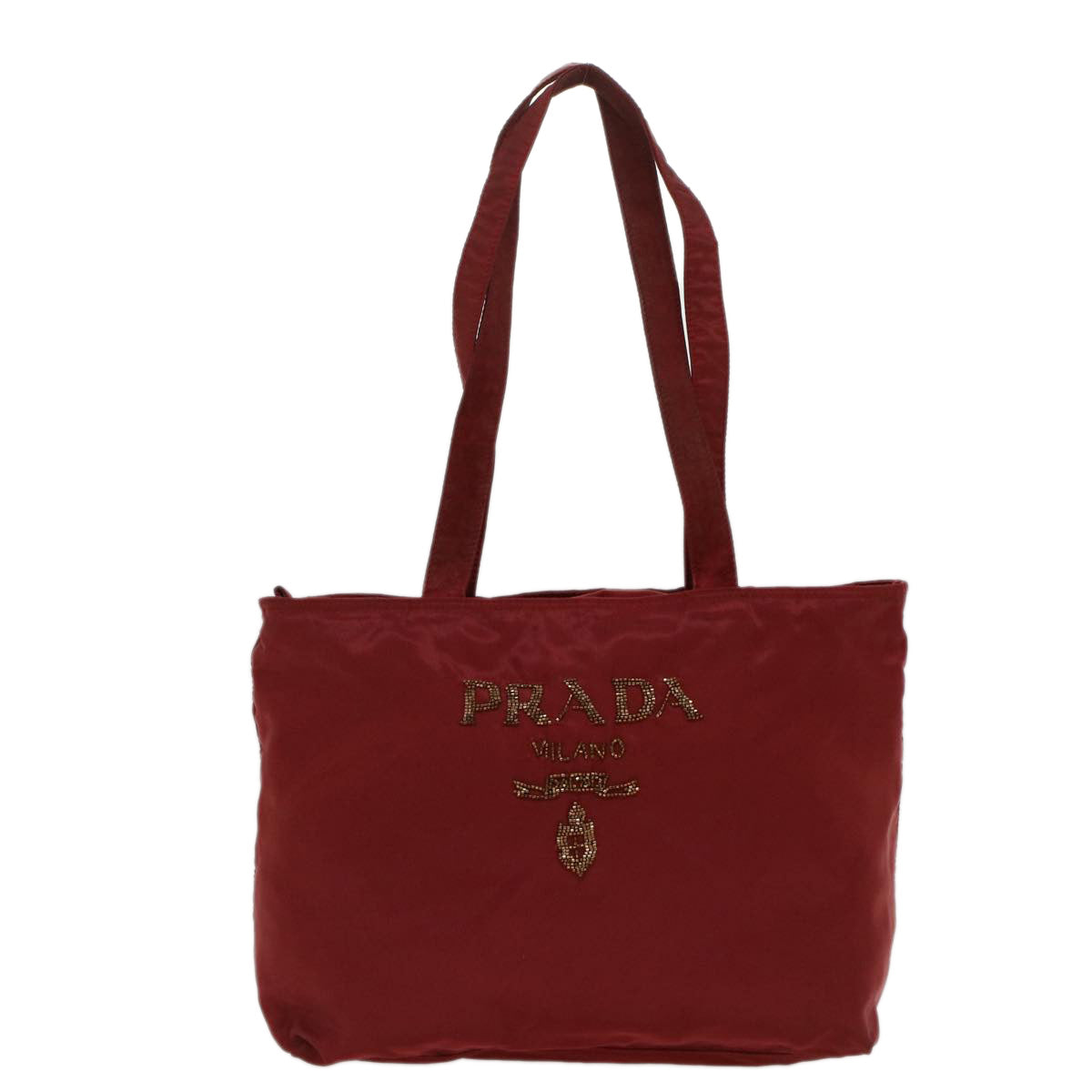 PRADA Tote Bag Nylon Red Auth cl745