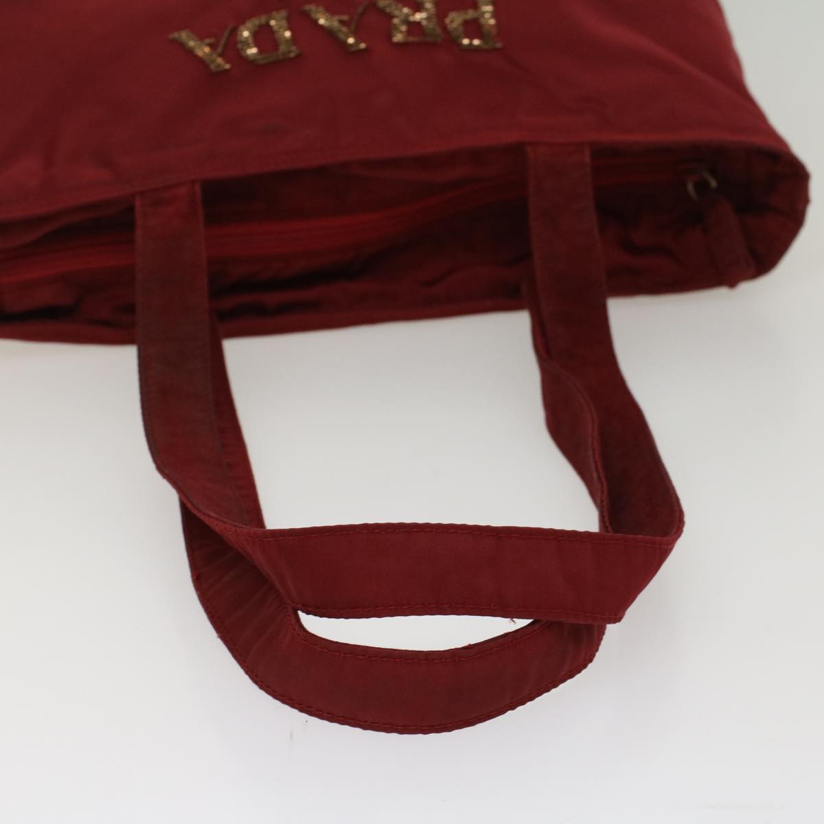 PRADA Tote Bag Nylon Red Auth cl745