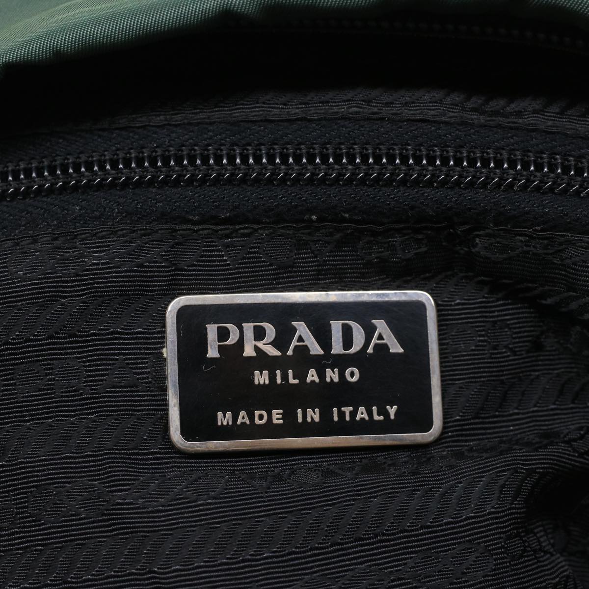 PRADA Tote Bag Nylon Green Auth cl753