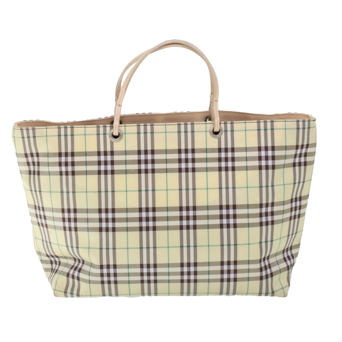 BURBERRY Nova Check Tote Bag Nylon Yellow Auth cl757