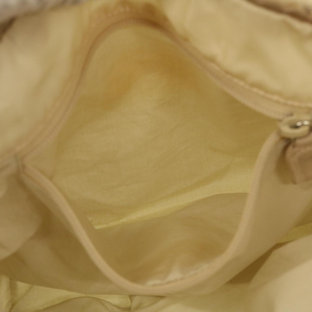 PRADA Tote Bag Nylon Beige Auth cl759