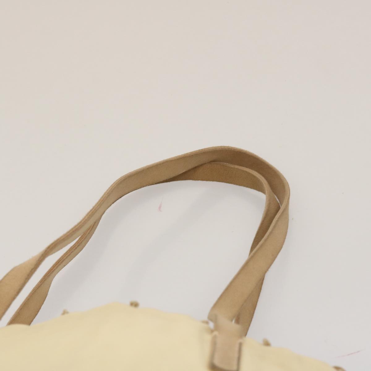 PRADA Tote Bag Nylon Beige Auth cl759