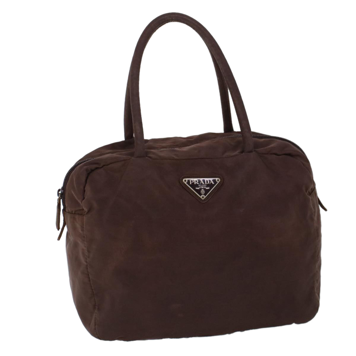 PRADA Hand Bag Nylon Brown Auth cl761