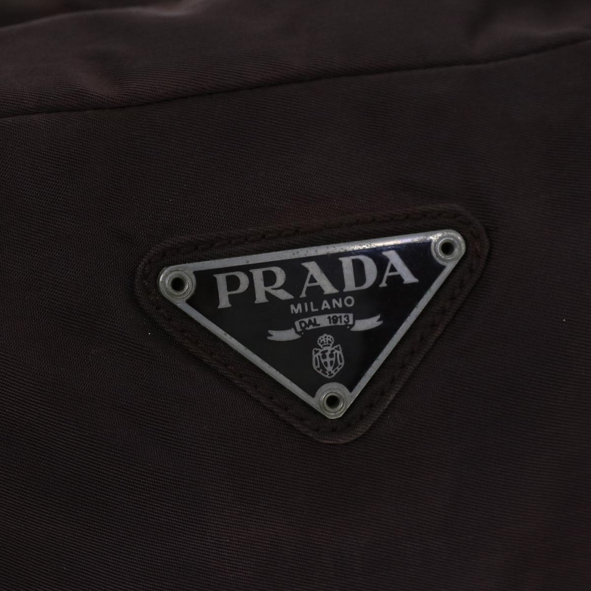 PRADA Hand Bag Nylon Brown Auth cl761