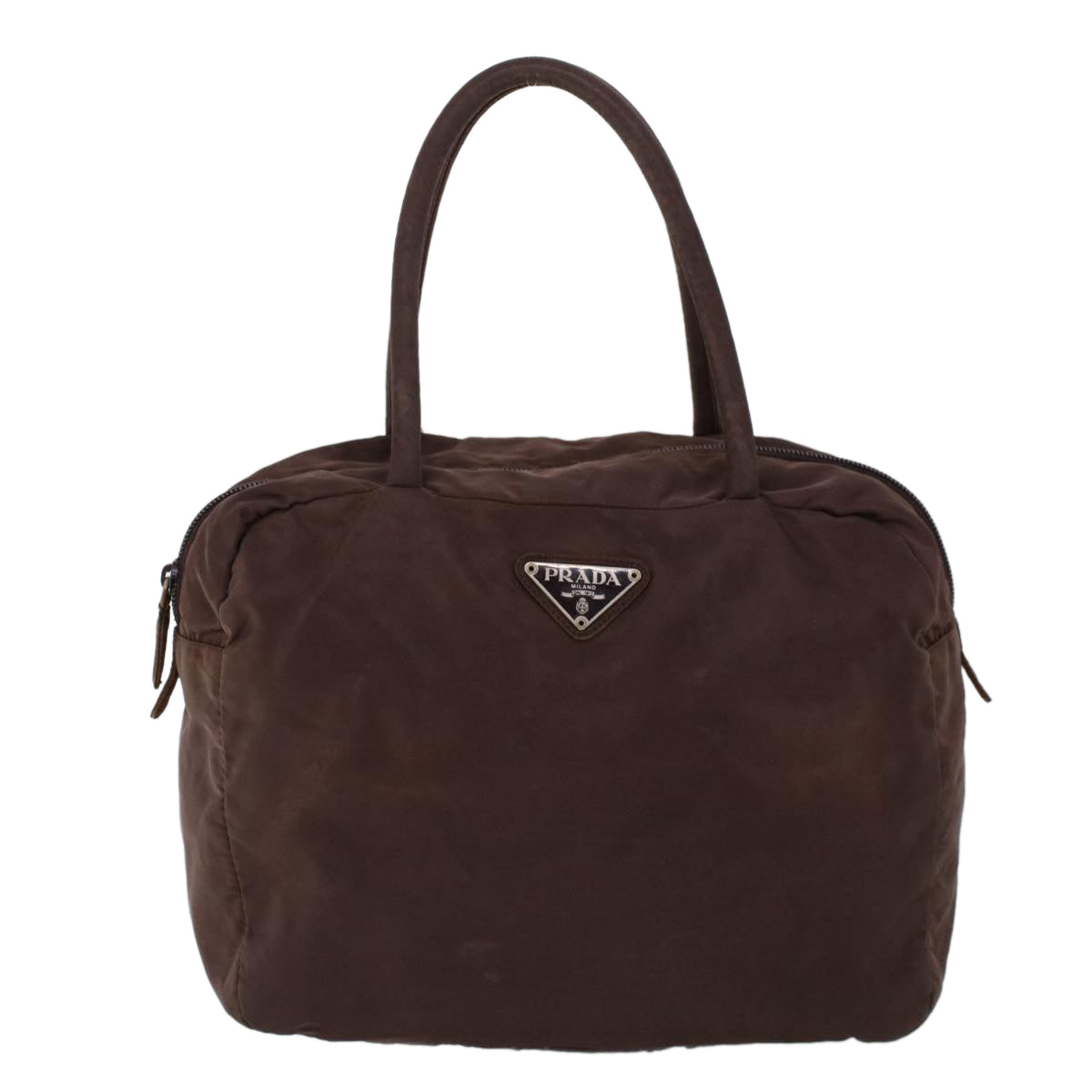 PRADA Hand Bag Nylon Brown Auth cl761