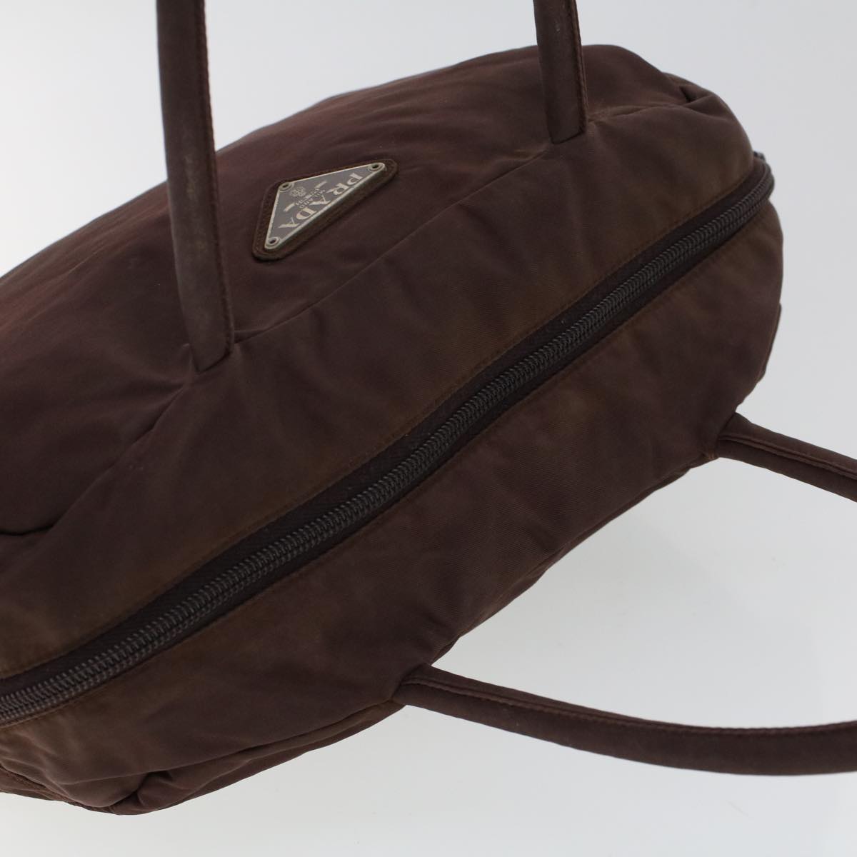 PRADA Hand Bag Nylon Brown Auth cl761