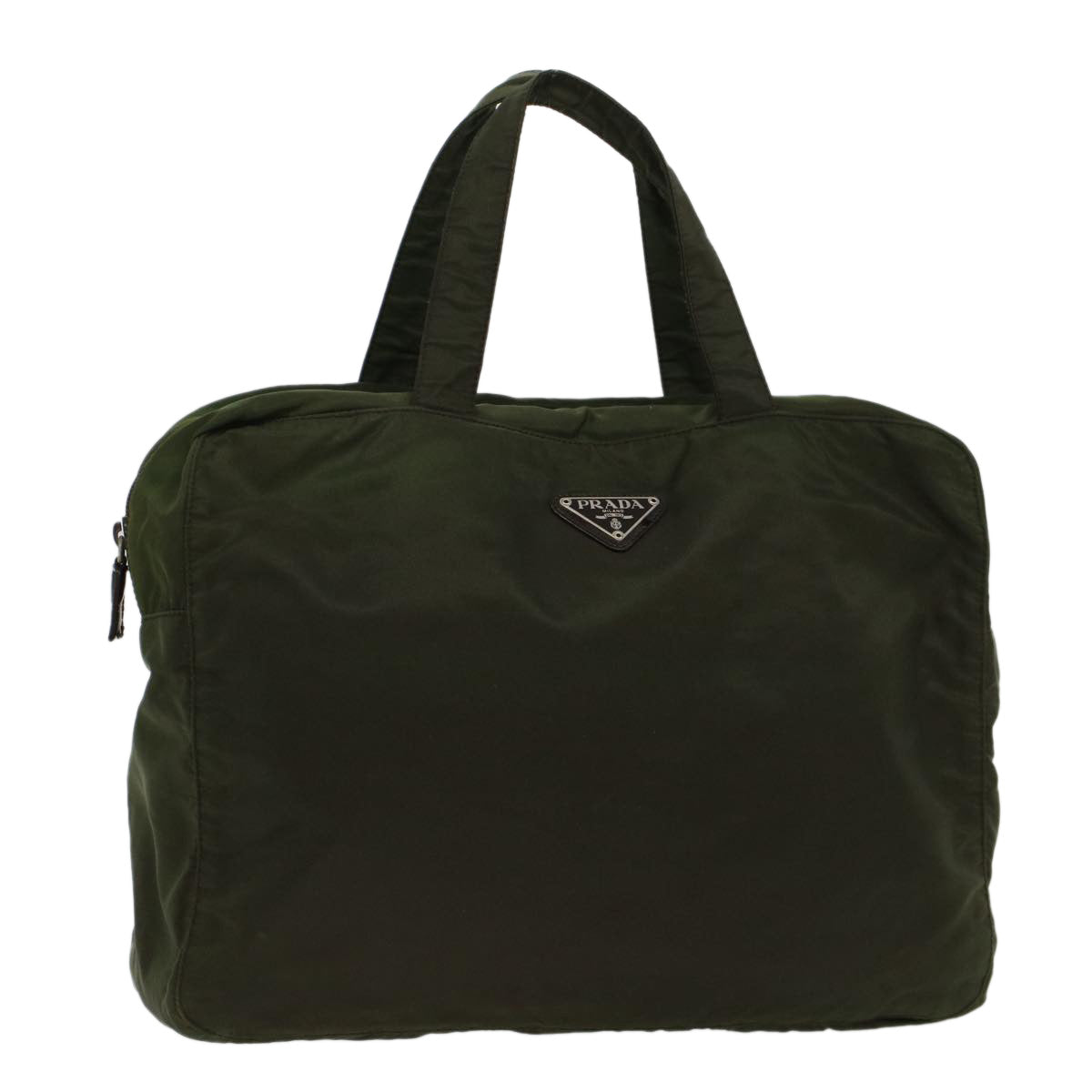 PRADA Hand Bag Nylon Green Auth cl762