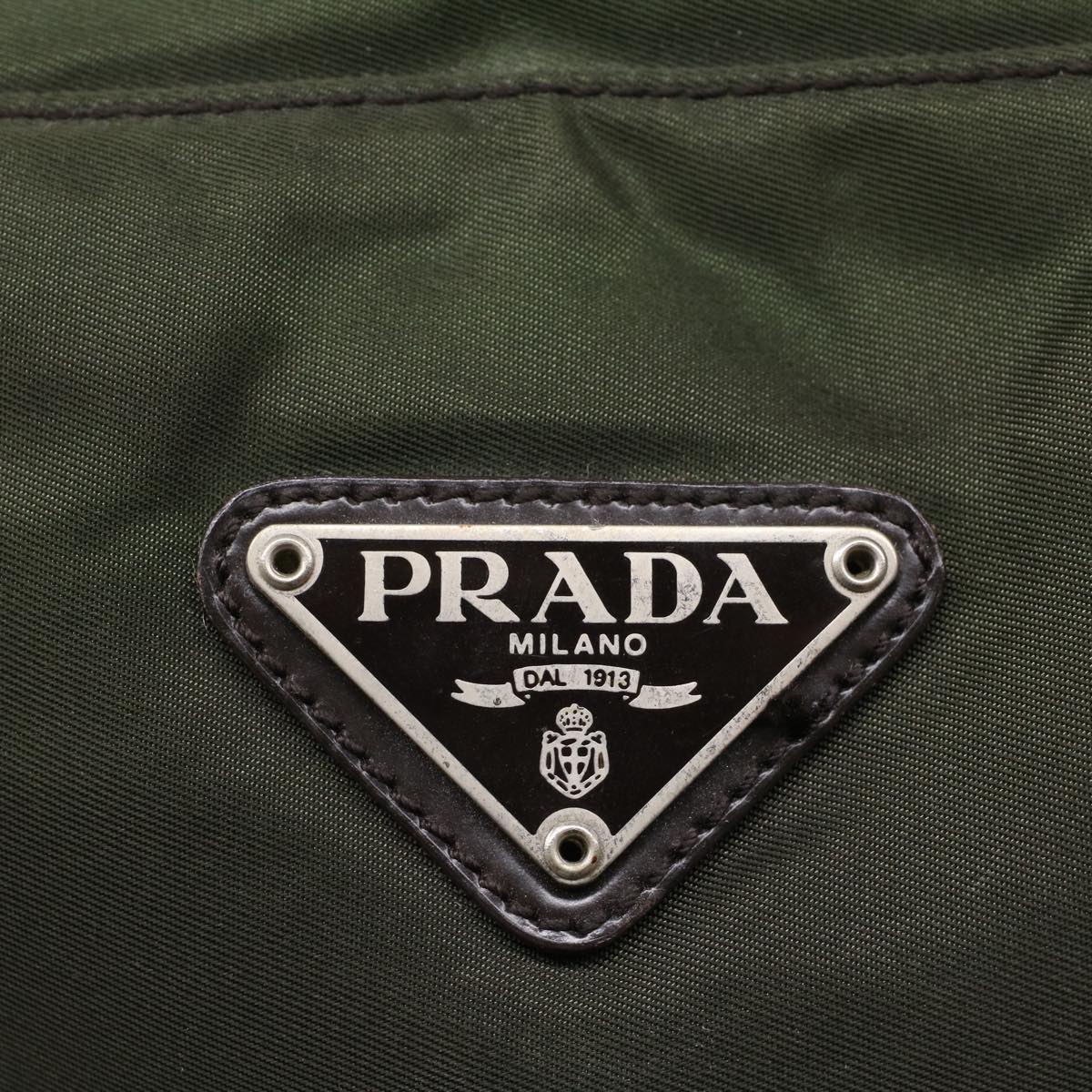 PRADA Hand Bag Nylon Green Auth cl762