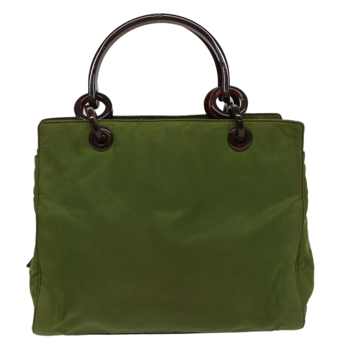 PRADA Hand Bag Nylon Green Auth cl765