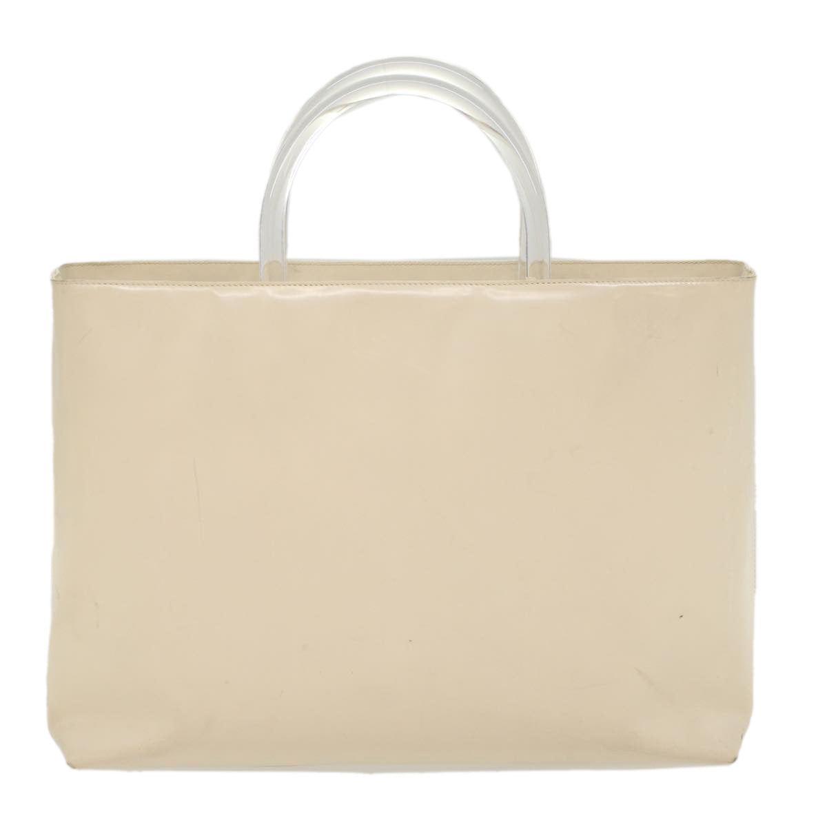 PRADA Hand Bag Leather White Auth cl769