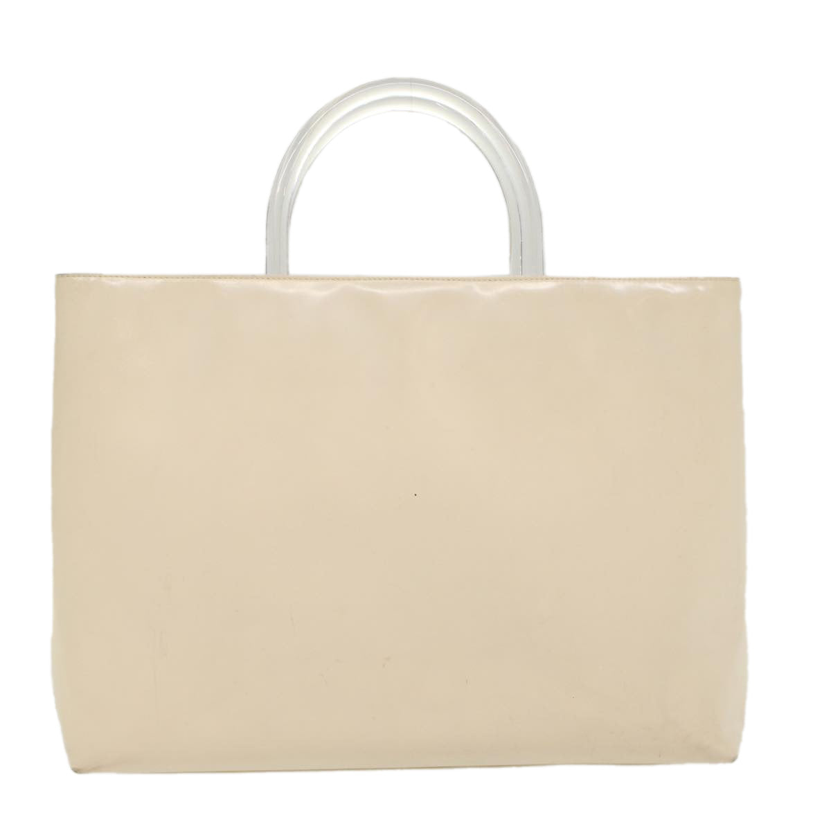 PRADA Hand Bag Leather White Auth cl769