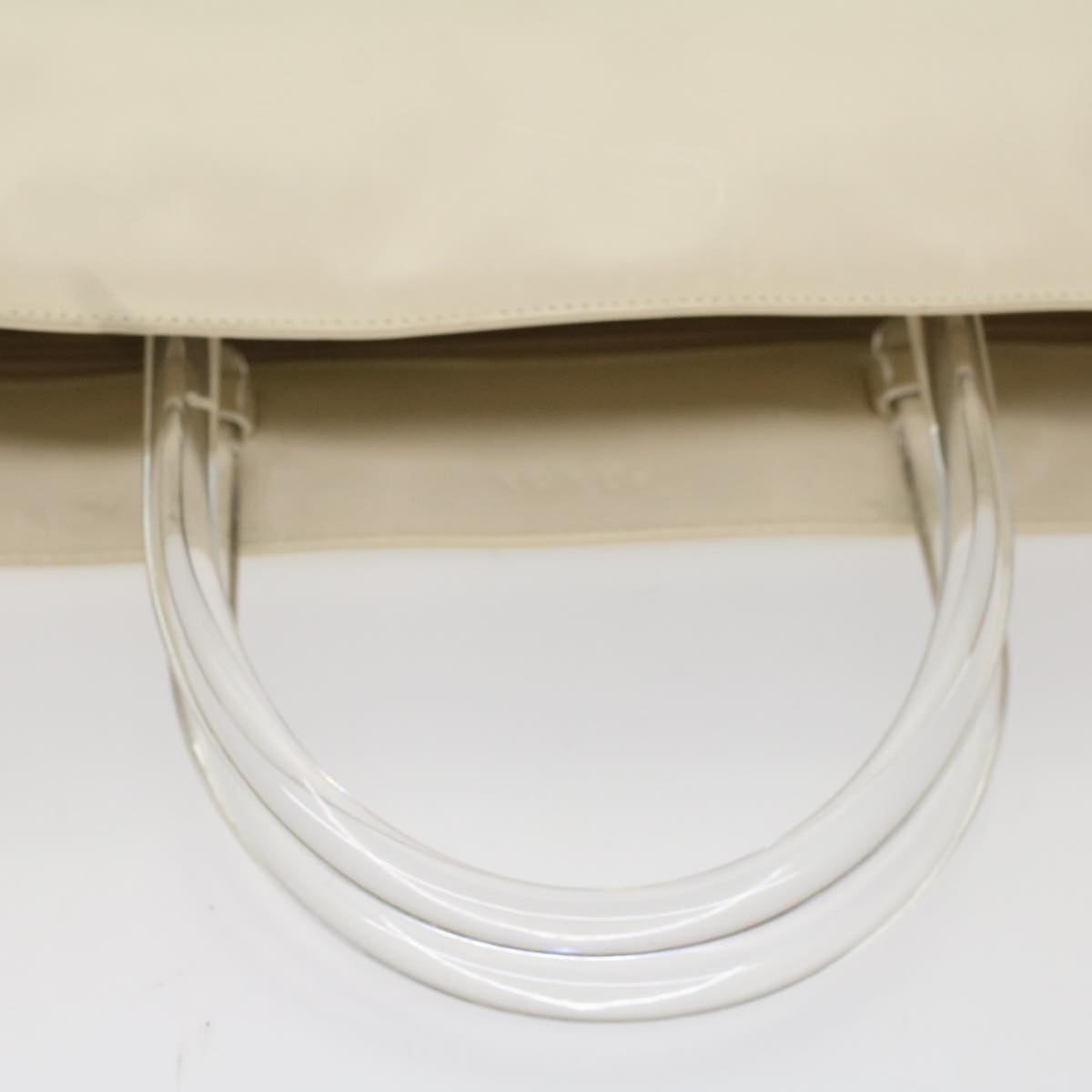 PRADA Hand Bag Leather White Auth cl769