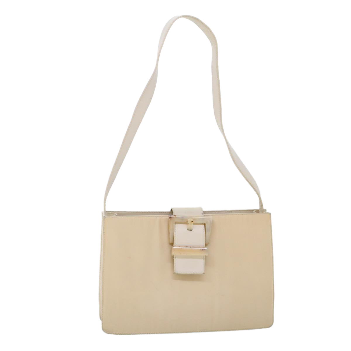 PRADA Shoulder Bag Nylon Beige Auth cl770