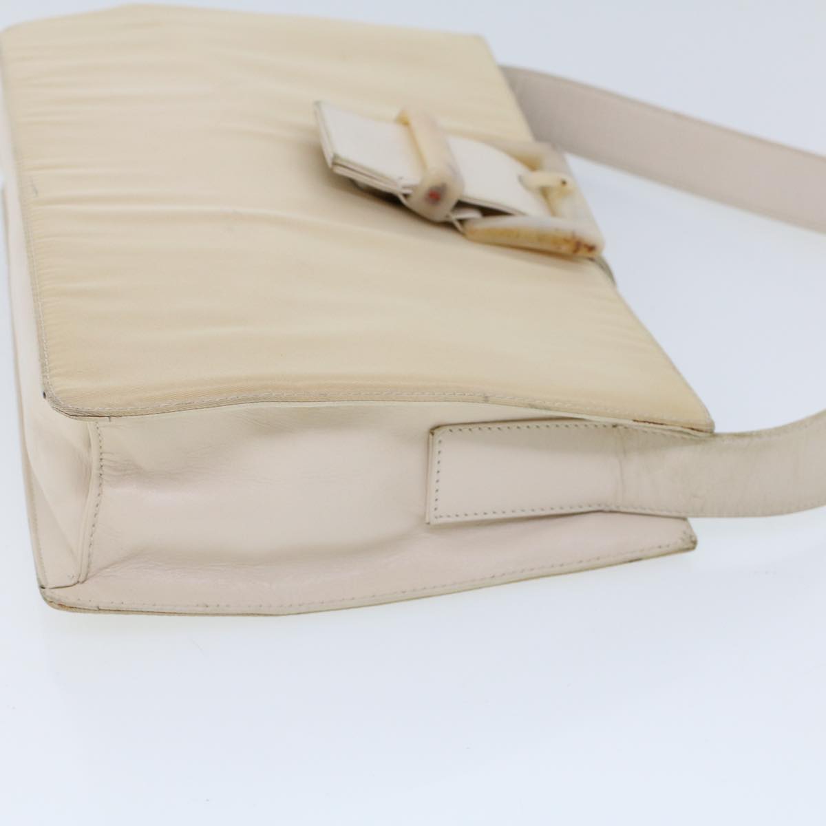 PRADA Shoulder Bag Nylon Beige Auth cl770