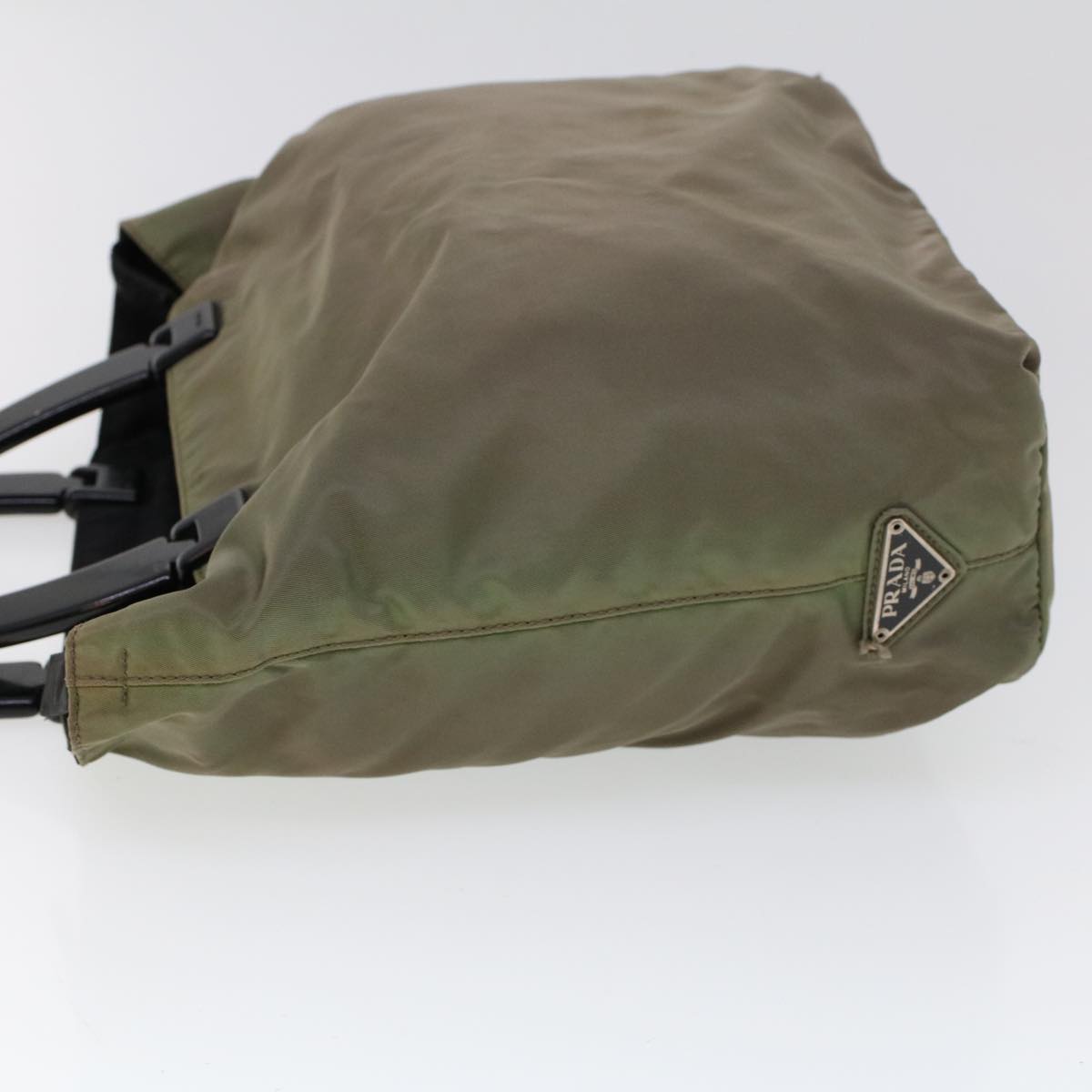 PRADA Hand Bag Nylon Khaki Auth cl772