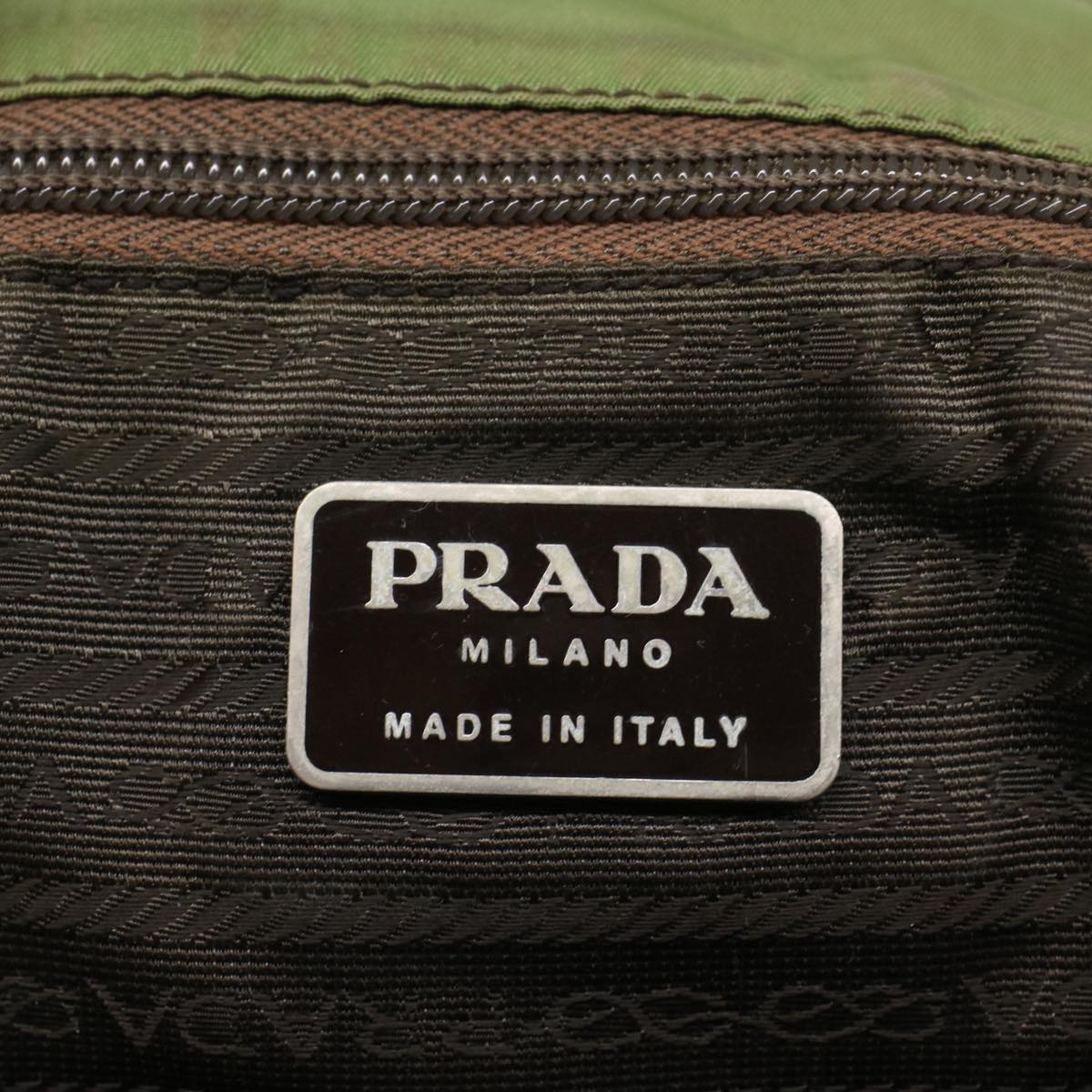 PRADA Tote Bag Nylon Khaki Auth cl776