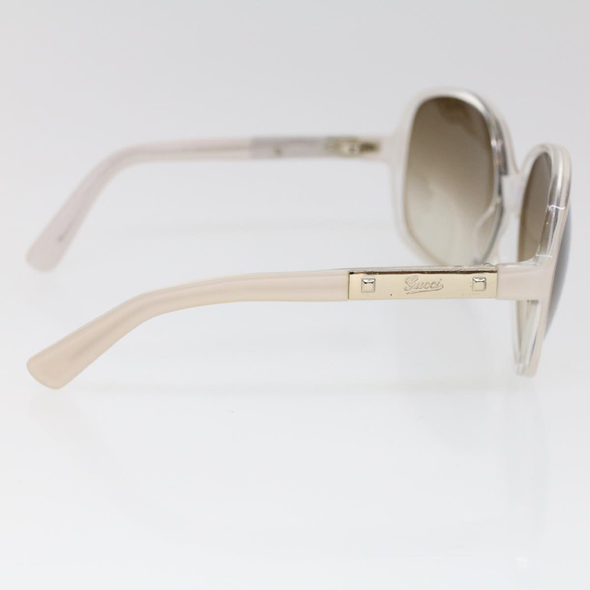 GUCCI Sunglasses Plastic White Auth cl779