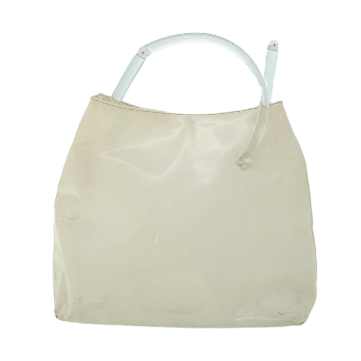 PRADA Hand Bag Leather White Auth cl785