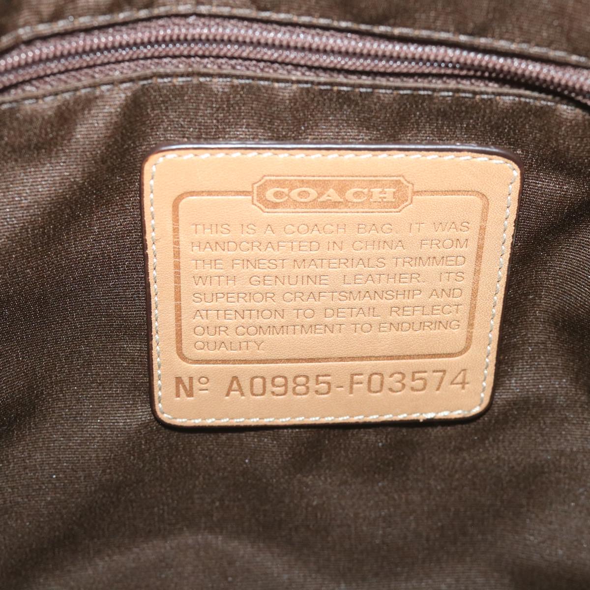 Coach Signature Shoulder Bag Canvas Beige Auth cl812