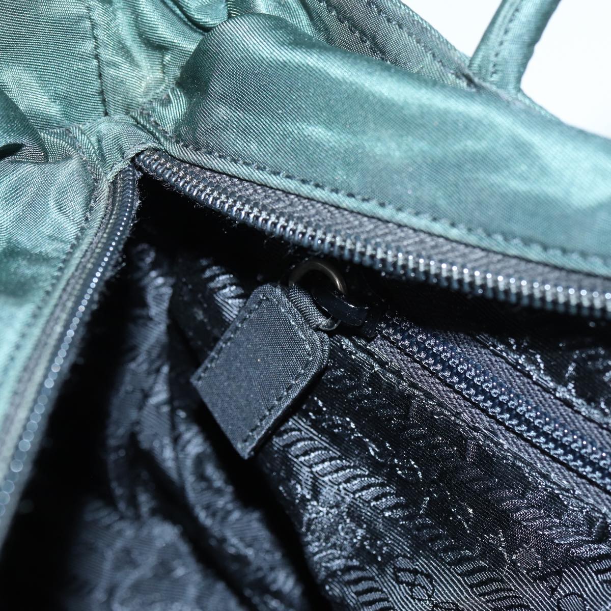 PRADA Hand Bag Nylon Khaki Auth cl840