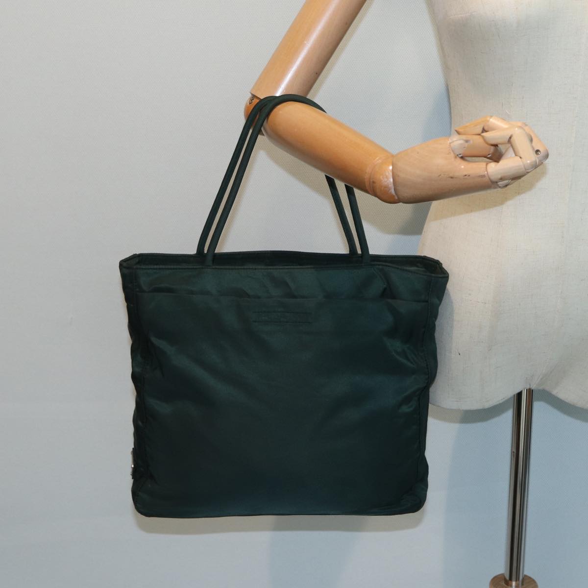 PRADA Hand Bag Nylon Khaki Auth cl840