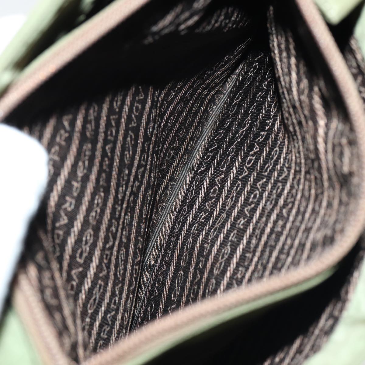 PRADA Hand Bag Nylon Khaki Auth cl841