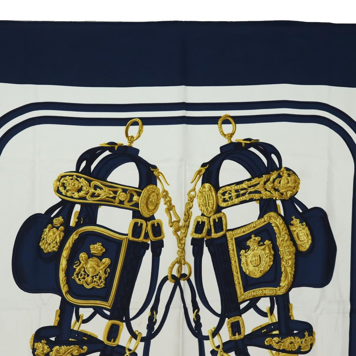 HERMES Carre90 Scarf ”BRIDES de GALA” Silk Navy Auth cl852