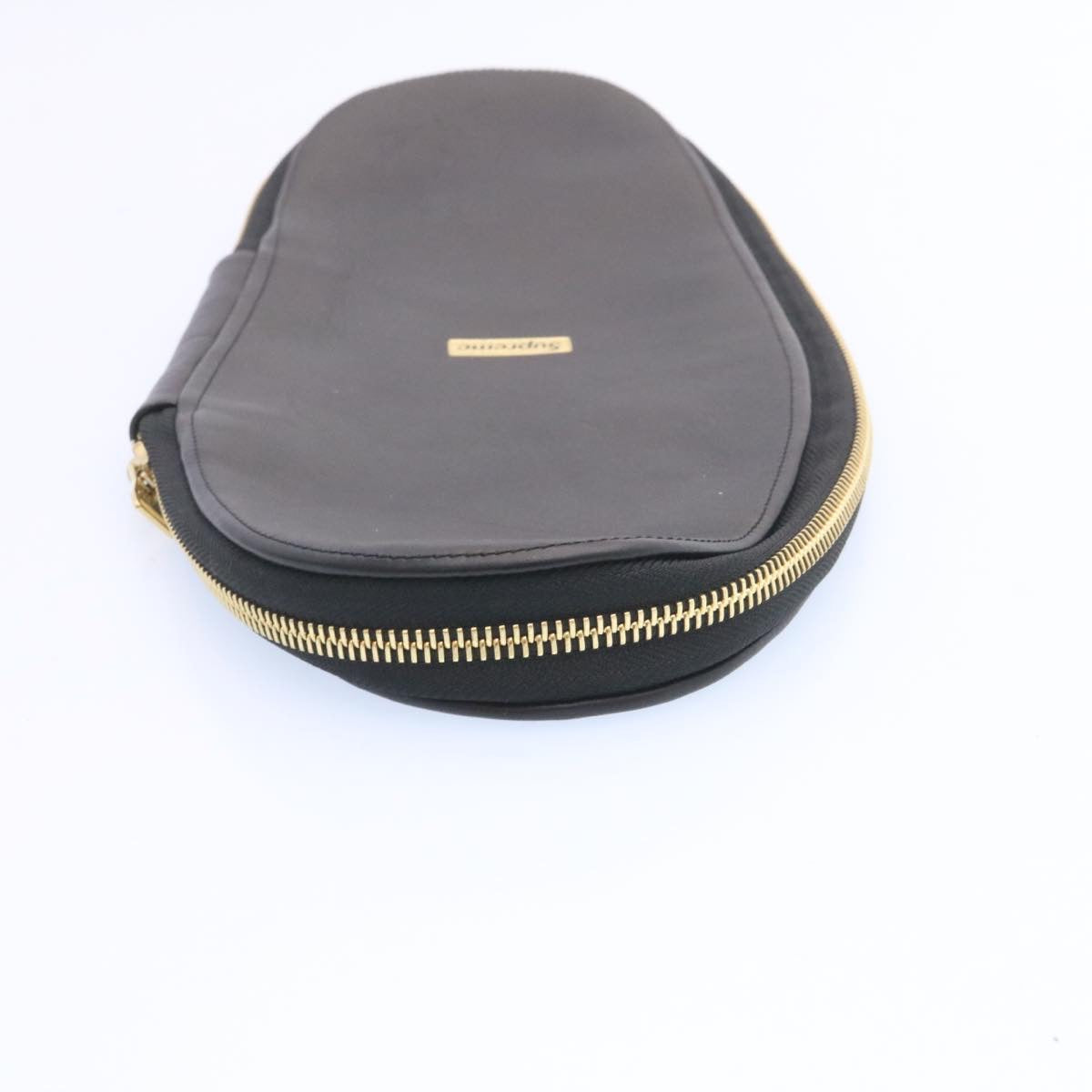 LOUIS VUITTON Supreme Slipper Cover Leather Black LV Auth ds070