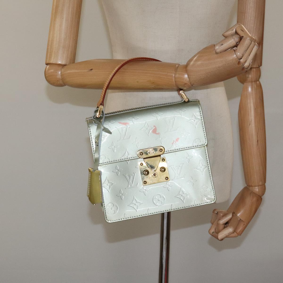 LOUIS VUITTON Monogram Vernis Spring Street Hand Bag Gris M91029 LV Auth EC020
