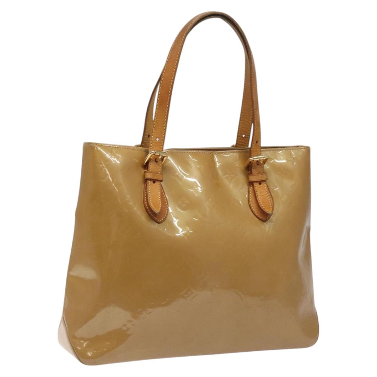 LOUIS VUITTON Monogram Vernis Brentwood Shoulder Bag Noisette M91511 Auth EC047