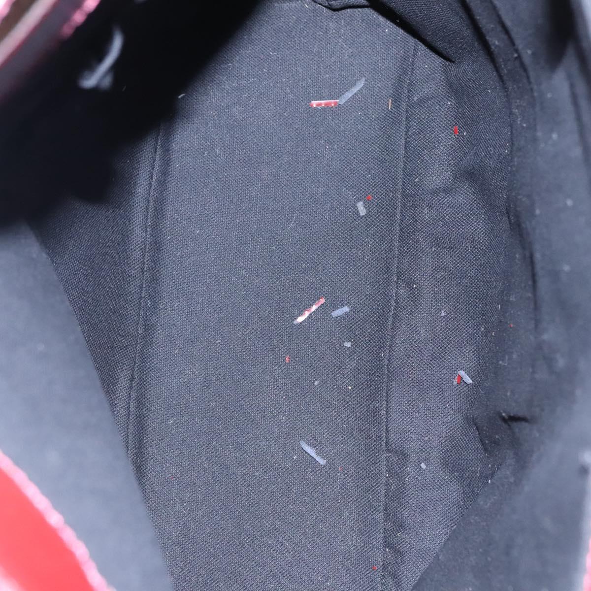 BURBERRY Nova Check Shoulder Bag PVC Beige Wine Red Silver Auth EC077