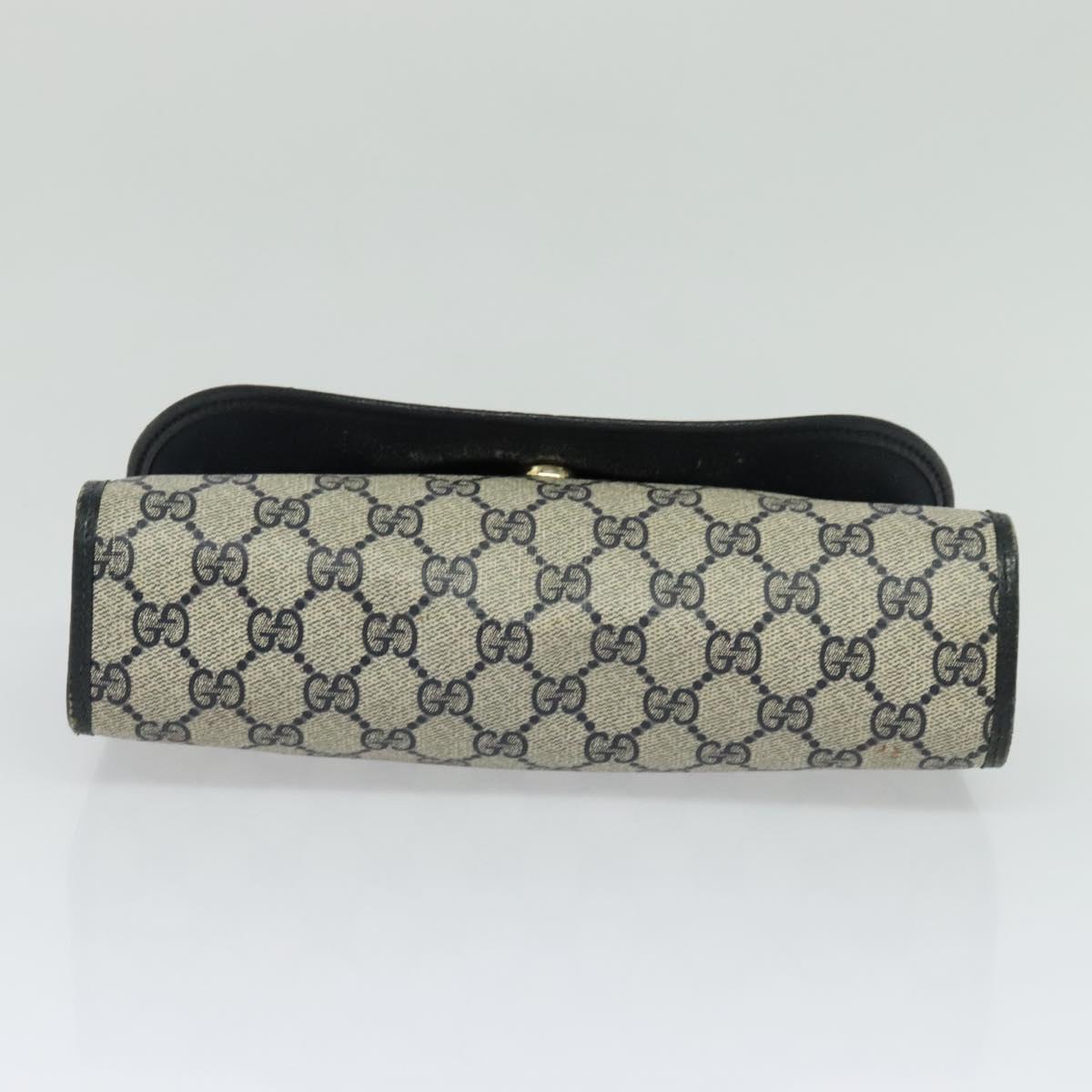 GUCCI GG Supreme Sherry Line Clutch Bag PVC Red Navy 156 01 030 Auth EC080