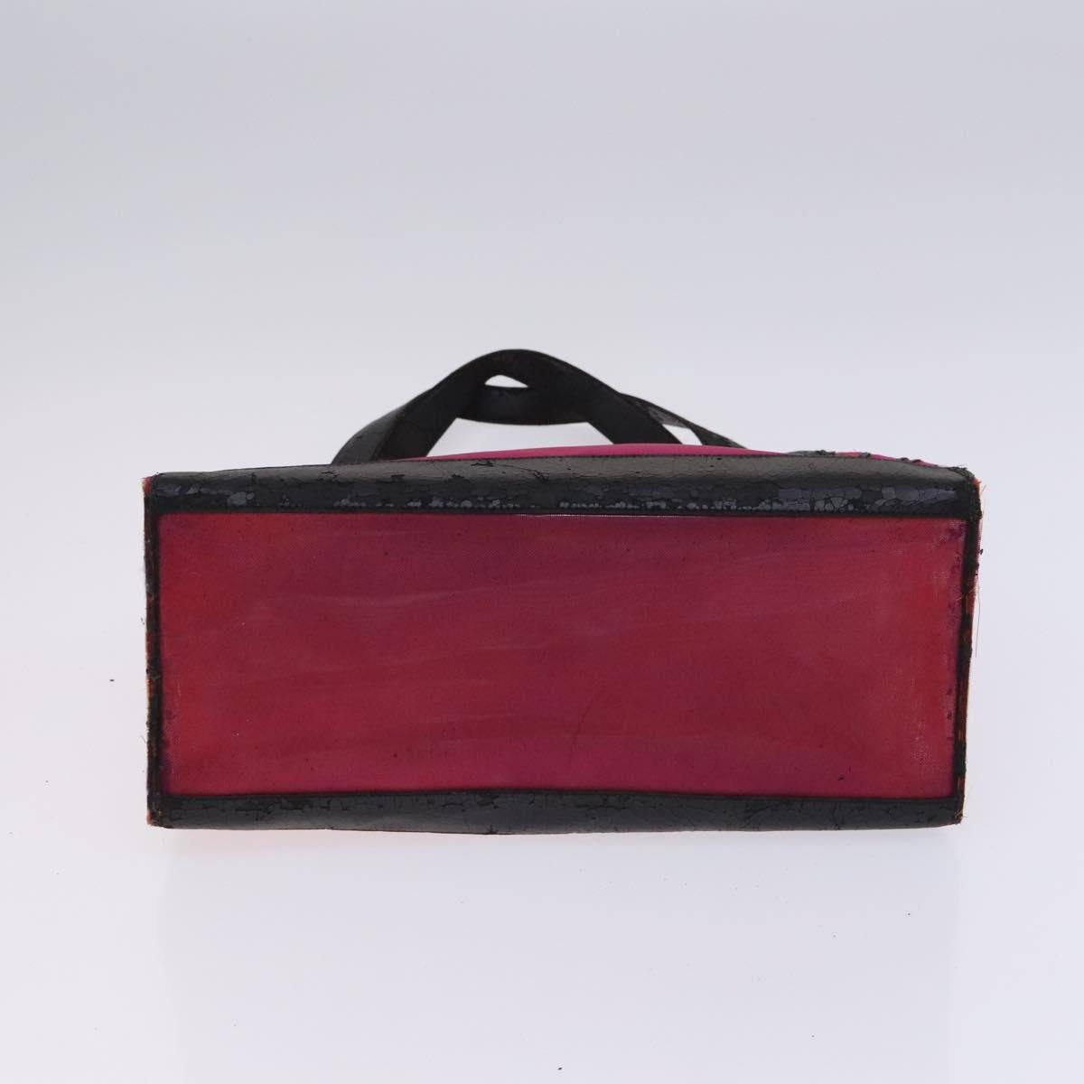 CHANEL Hand Bag Nylon Red CC Auth EC1000