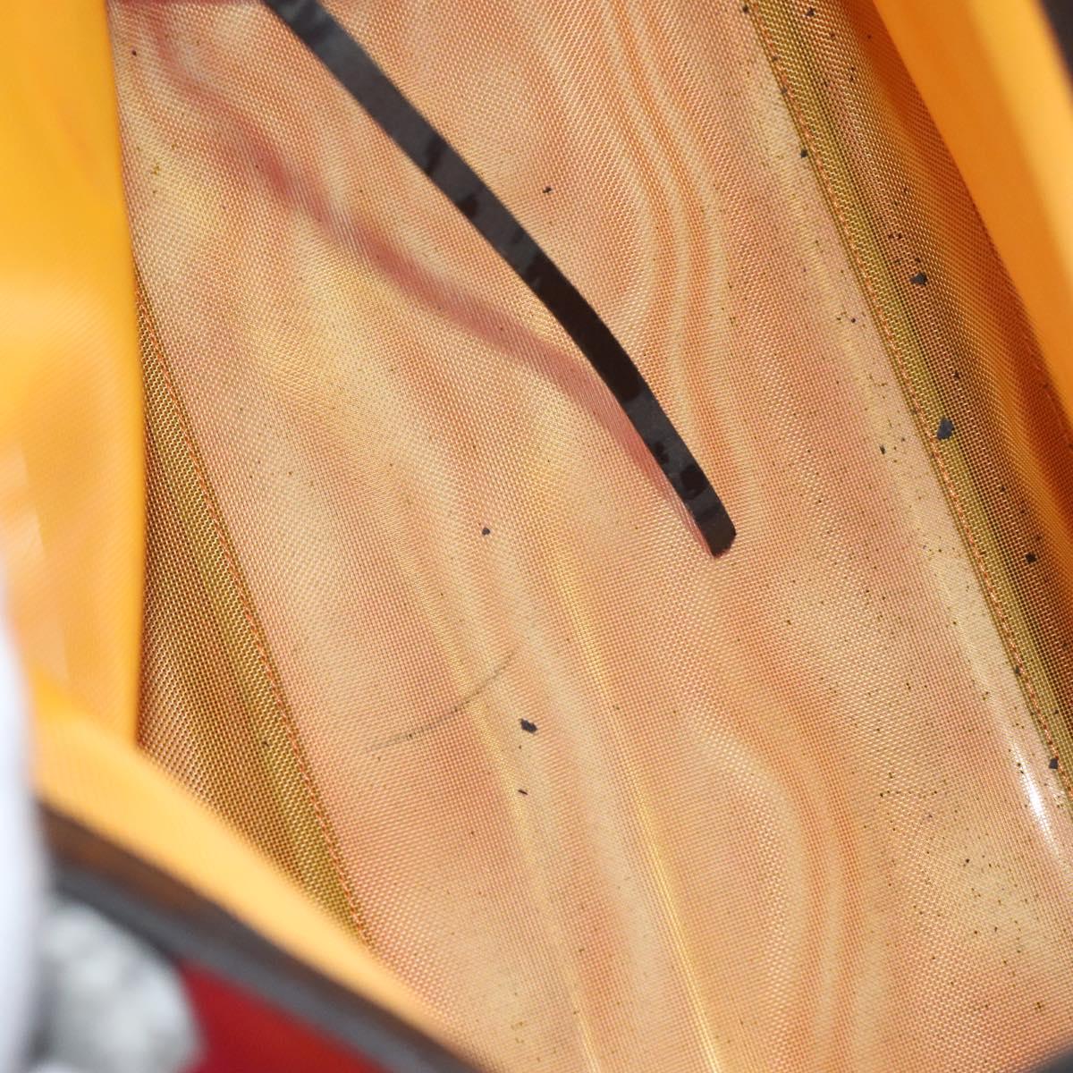 CHANEL Hand Bag Nylon Red CC Auth EC1000