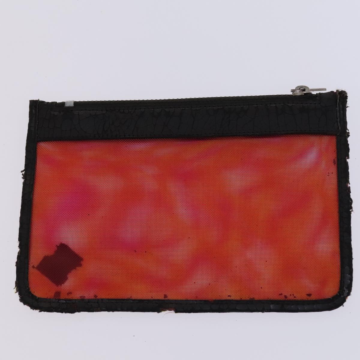 CHANEL Hand Bag Nylon Red CC Auth EC1000